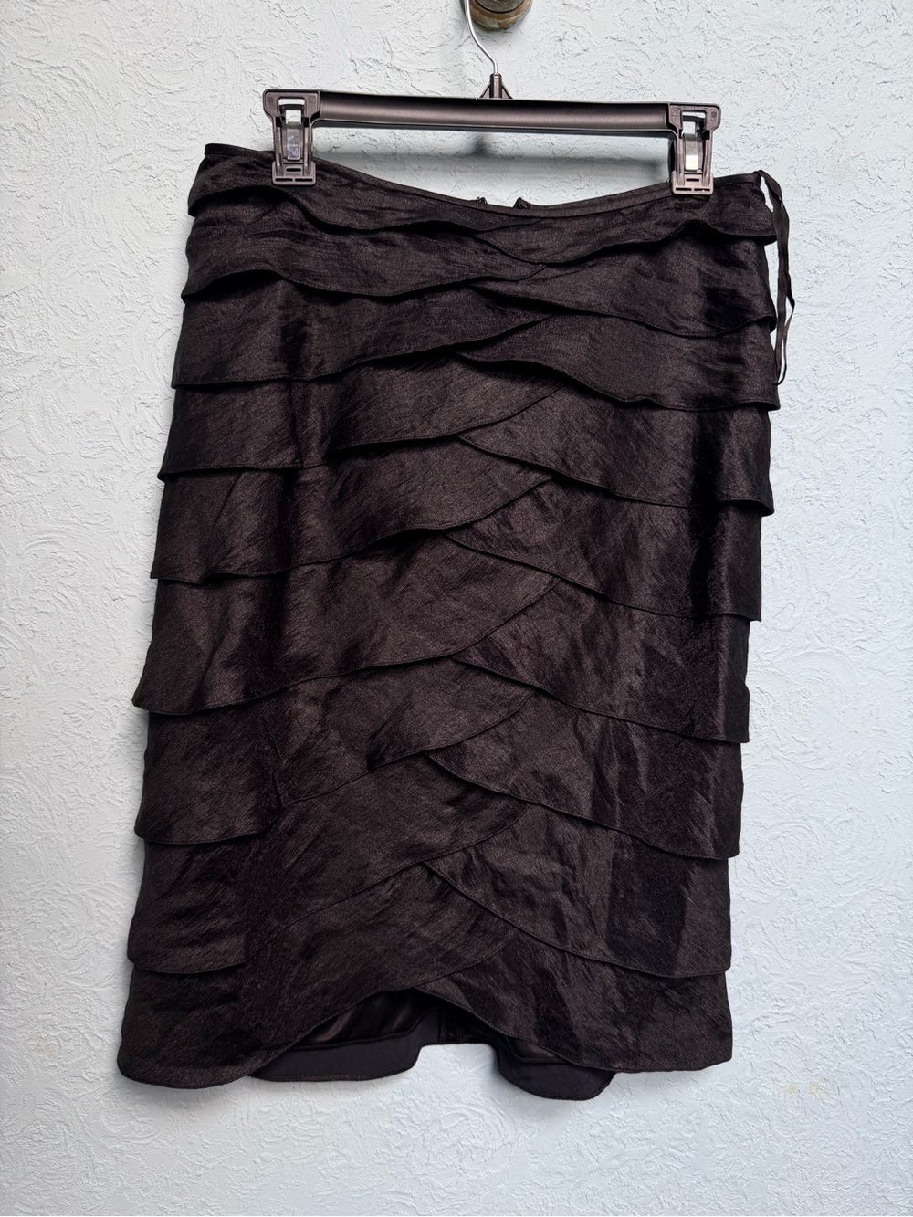 Adrianna Papell Black Layered Pencil Skirt
